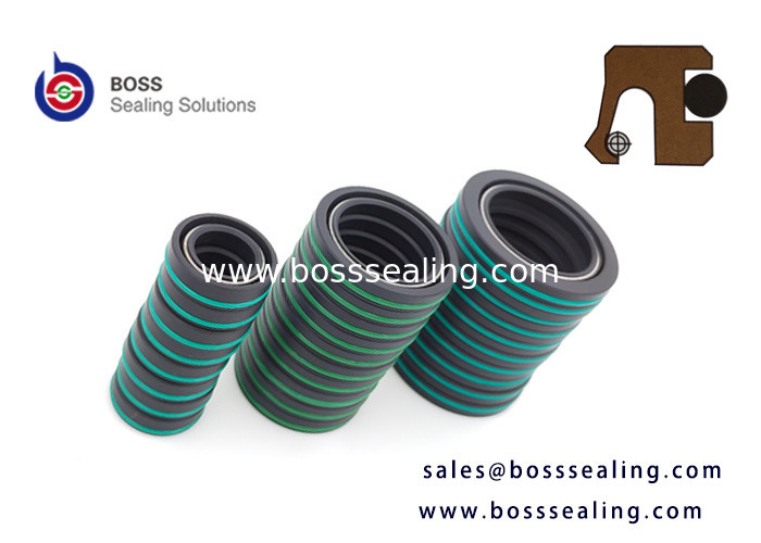 Carbon fiber filled PTFE rotary spring energized seals with FPM o ring