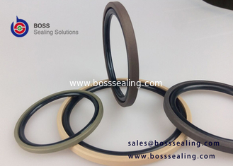 China GSF BSF Bronze PTFE rubber o-ring hydraulic compact piston seals double acting glyd rings brown green color supplier